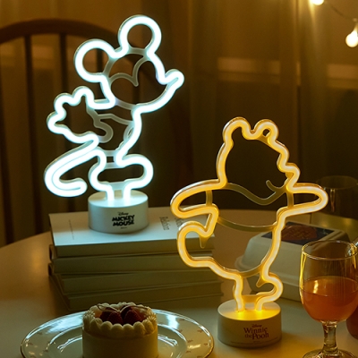 迪士尼LED霓虹小夜燈(米老鼠/維尼熊)♡韓國卡通精品