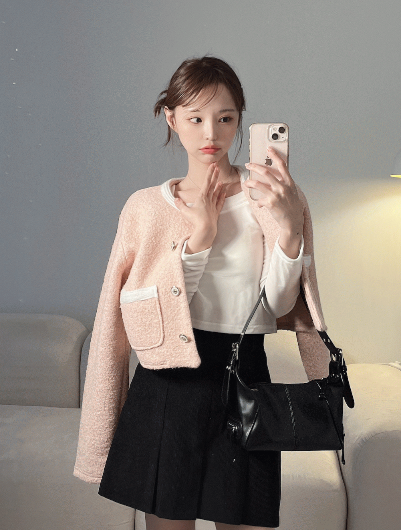melted-[신상5%할인] 파츠 트위드 jk (울50%)♡韓國女裝外套