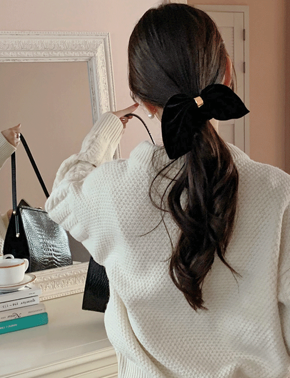 withyoon-velvet ribbon scrunch♡韓國女裝飾品