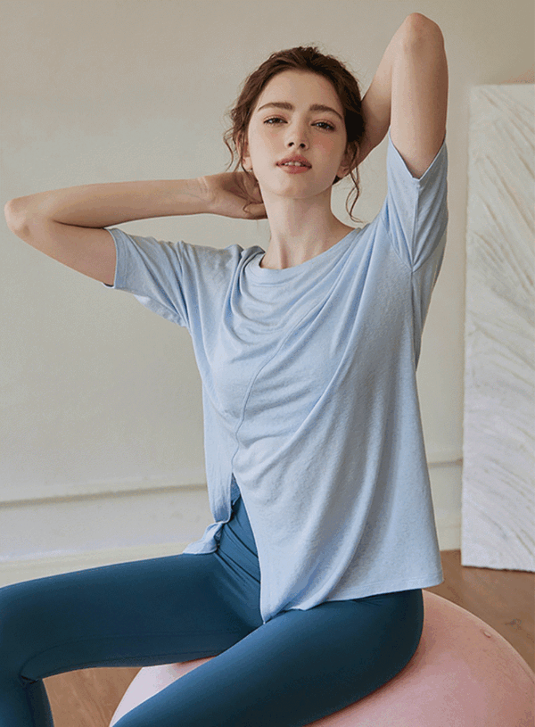luxwear-케이트 트임 티셔츠 ( 3colors )♡韓國瑜伽女裝上