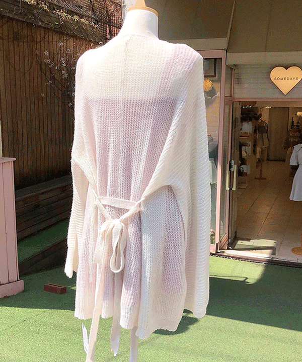 ssomedays-[허리끈set]피니 니트 롱 여름 가디건 - 썸데이즈♡韓國女裝套裝