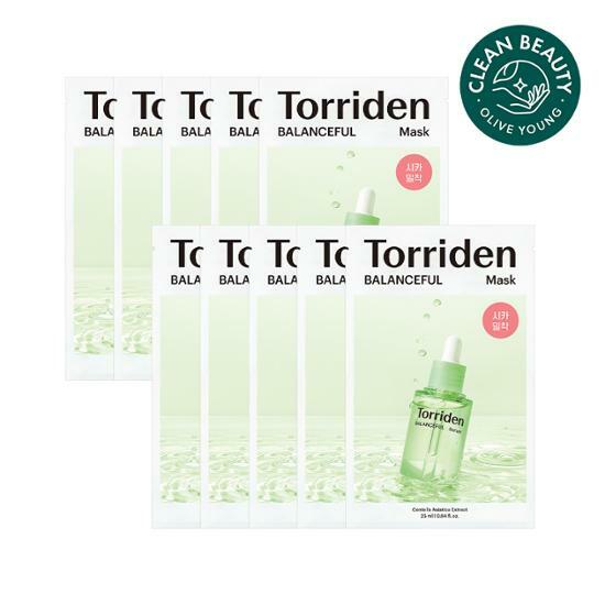 【限定優惠】Torriden Balanceful Centella Asiatica Extract Serum Mask 積雪草保濕鎮靜面膜 一盒10片