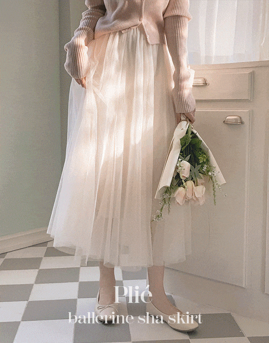 fromdayone-플리에 발레리나 샤스커트(플레어/밴딩)♡韓國女裝裙