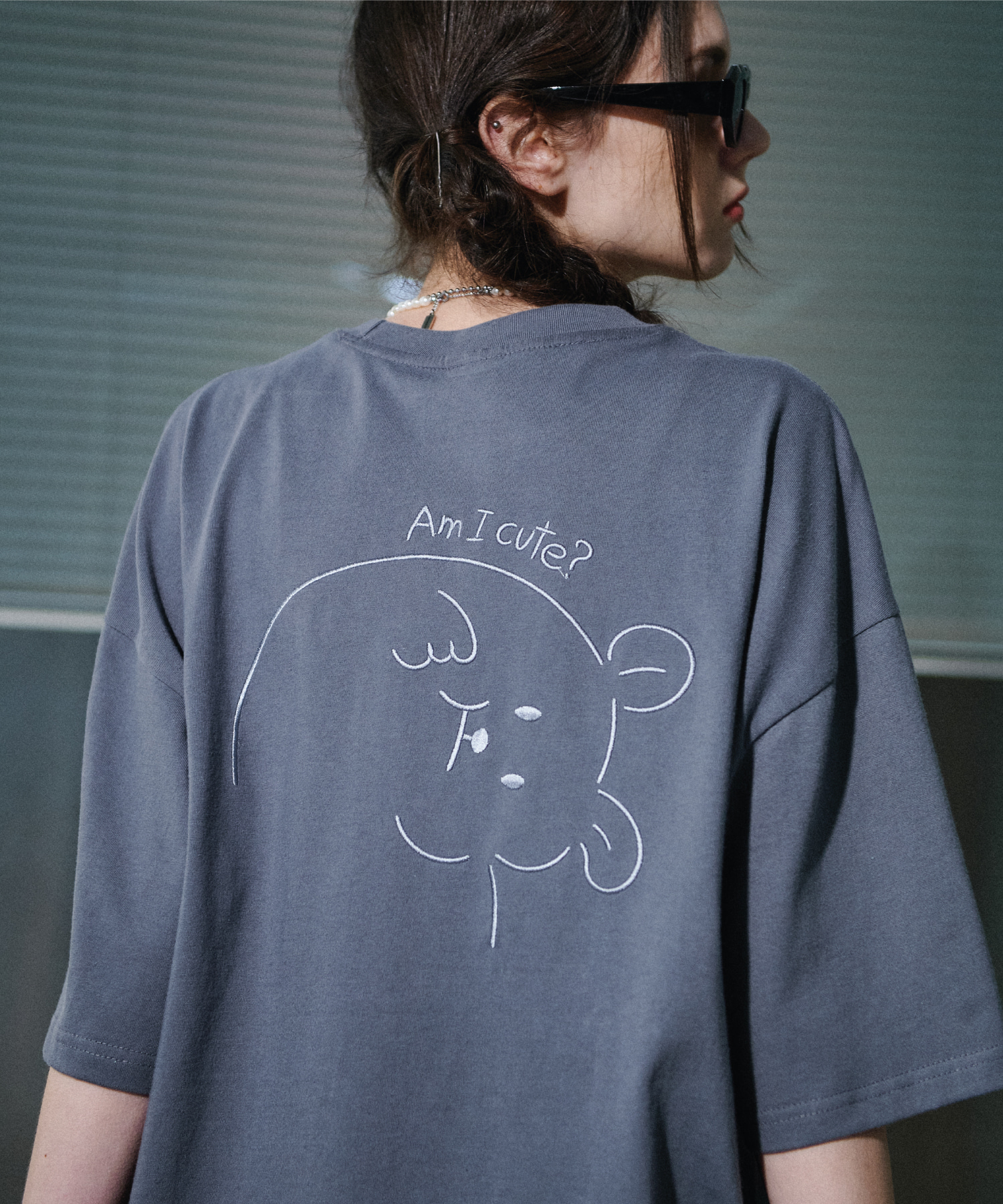 韓國CPGN STUDIO - Cutie Bear Embroidery Short Sleeve T-shirt Castle Rock