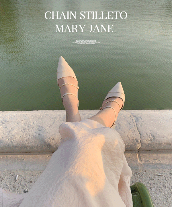 perbit-[콩닥!세일도착] chain stilleto mary jane flat - 3color♡韓國女裝鞋