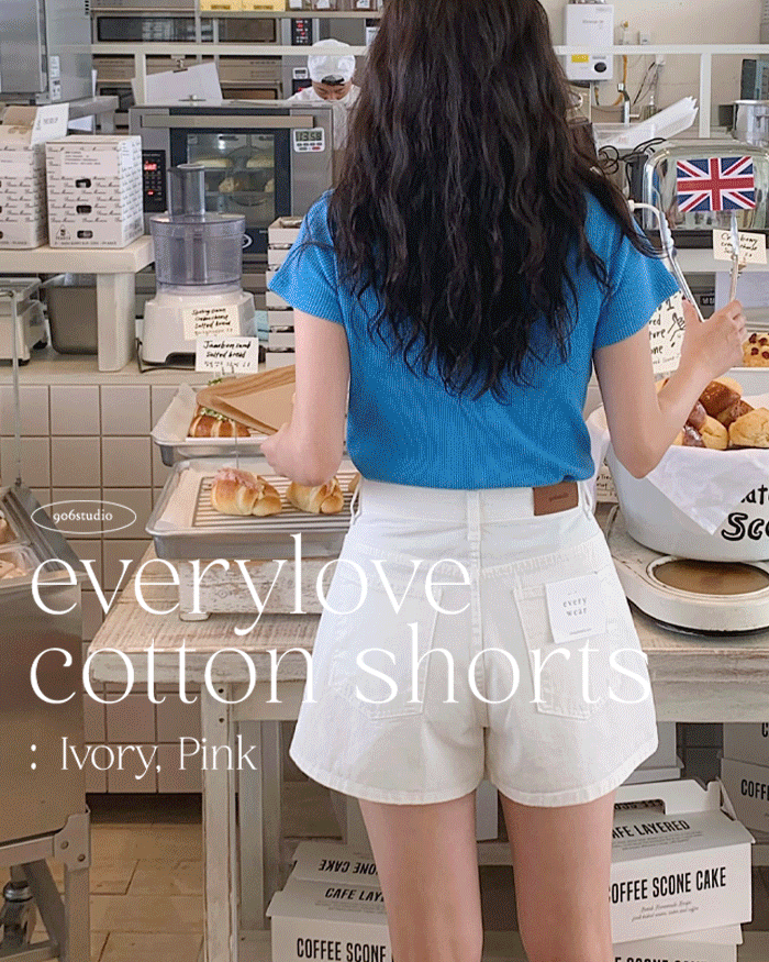 906studio-[EVERYWEAR] 에브리러브 코튼쇼츠♡韓國女裝褲