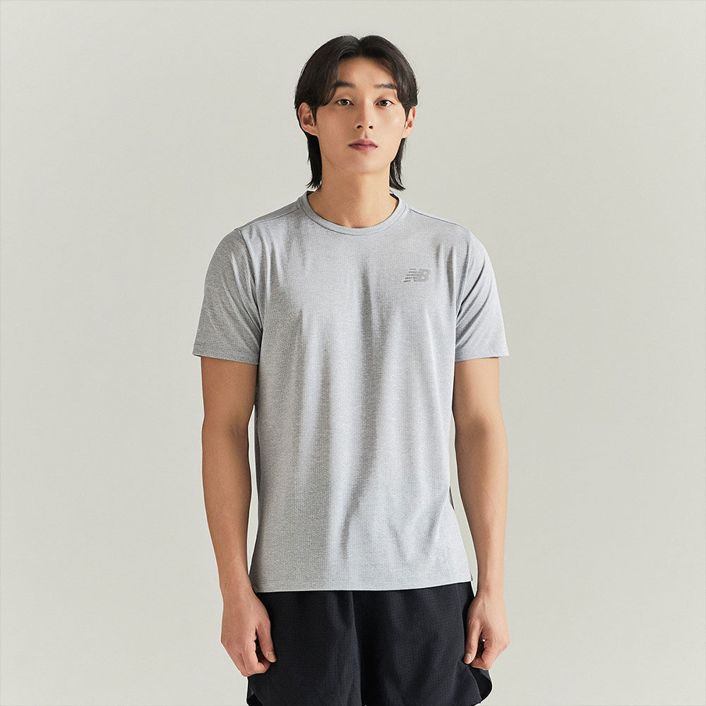 韓國NEW BALANCE-MEN Impact Run Short Sleeve Tee (GRAY)