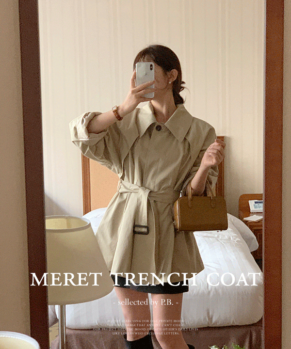 perbit-[인스타문의폭주] 메레트 나그랑 핀턱 미니트렌치 - 1color♡韓國女裝外套