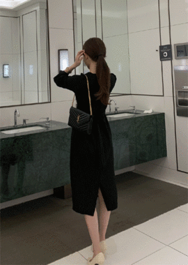 likeher-그램 원피스ops:2color:결혼식 하객룩:가을롱원피스♡韓國女裝連身裙