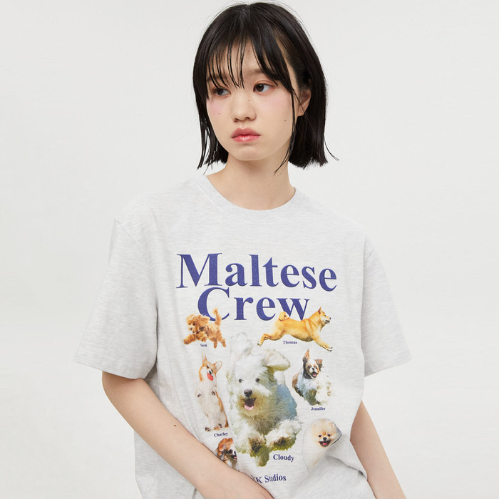 【限時優惠】Wai Kei -Maltese Crew Short Sleeve T-shirt Melange | WHITE