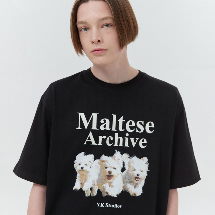 Wai Kei - Maltese Archive Short Sleeve T-shirt Overfit  | BLACK