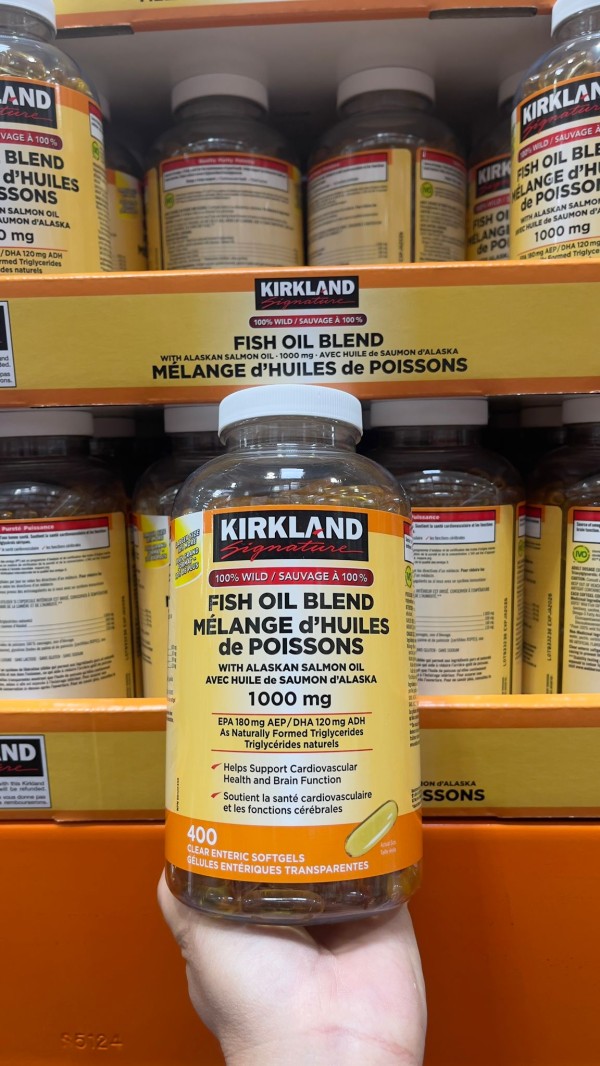 【加拿大空運直送】Kirkland Signature 100% 野生魚油軟膠囊 1000mg Wild Fish Oil Blend Omega-3 400粒 